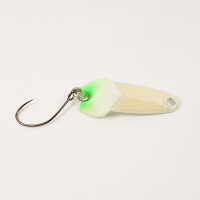 Блесна Megabass IZABELLA ABALONE (1.4g) AB GLOW-LIME SPOT